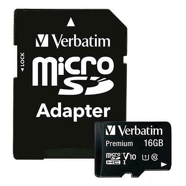 Verbatim Americas 16GB microSDHC Memory Card with adapter 44082V